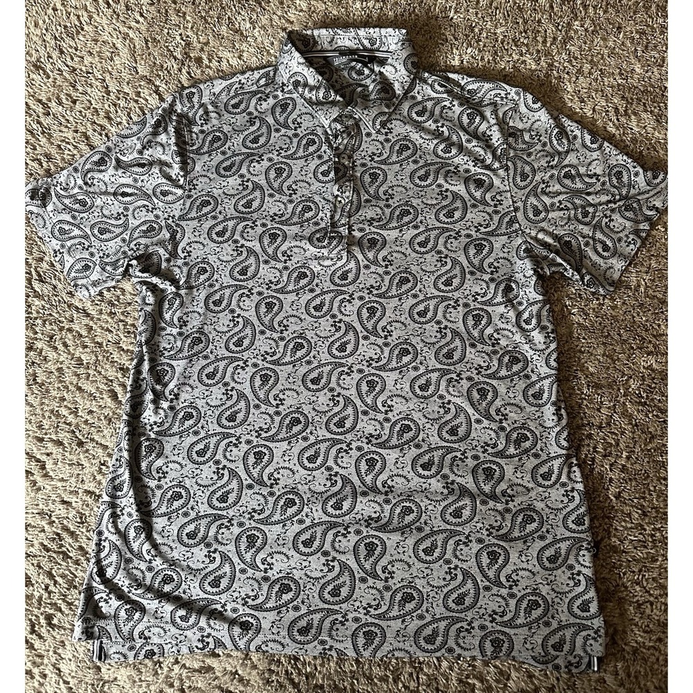 7 Diamonds Shirt Mens Large Paisley‎ Print 4 Way Stretch Performance Button Up